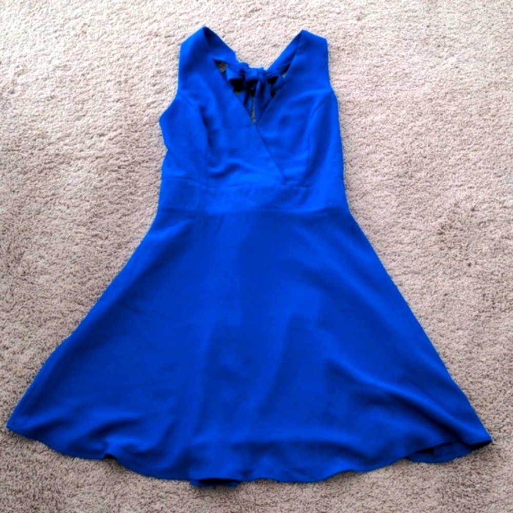royal blue backless dress